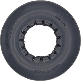Side view of 8 x 2 in. (200 x 50) Multi Rib Black Urethane Wheelchair Tire showing aero-flex